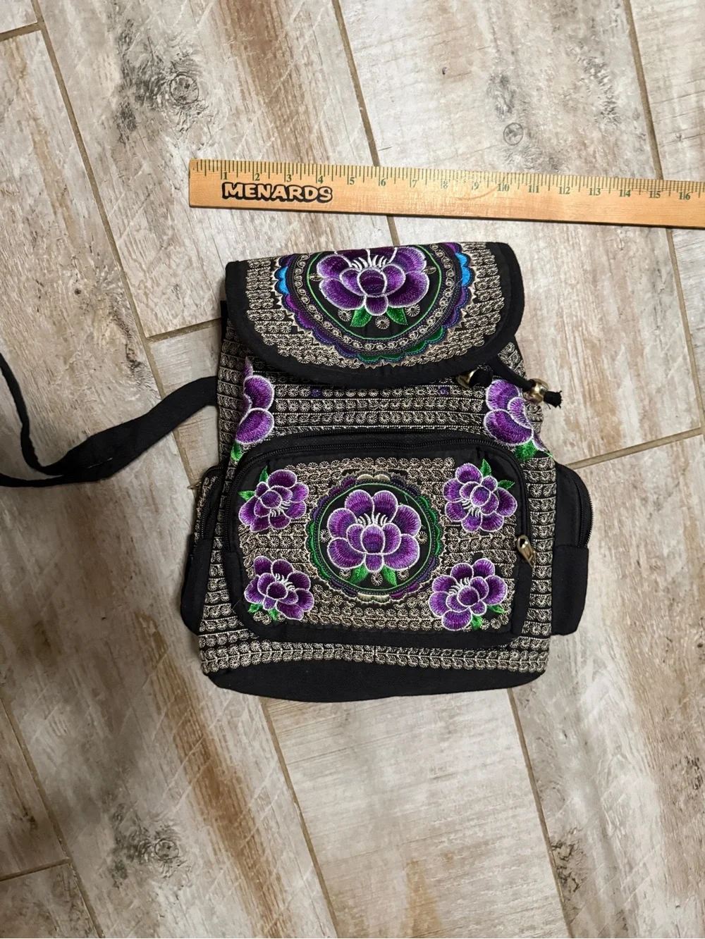 Embroidered Mexican Floral Backpack